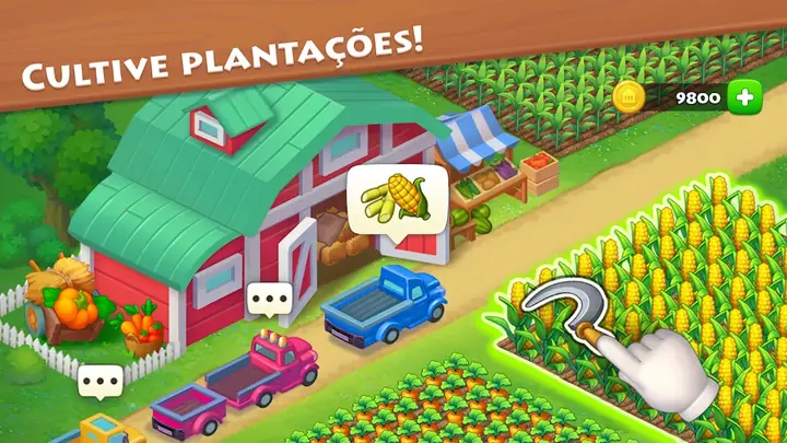 Cidade e campos agrícolas lado a lado em Township